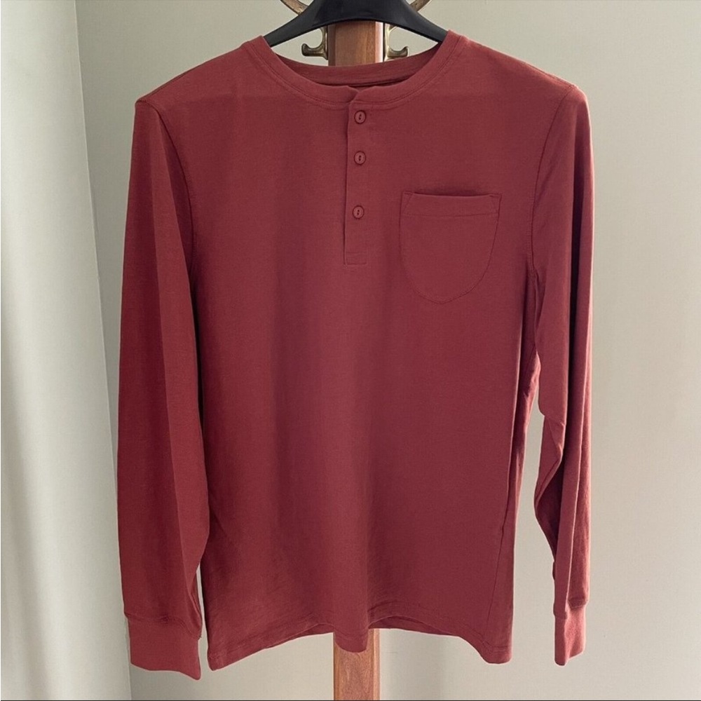 13-Jachs New York Mens Color Smoked Paprika Crew Long Sleeve Shirt Medium